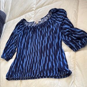 Blue Puff Sleeve Michael Kors Blouse